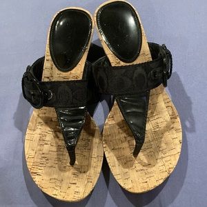 Coach black sandals